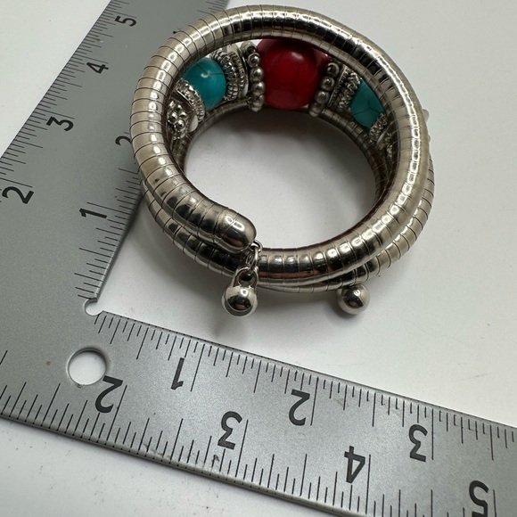 Sassy Jones Javeta Wrap Bracelet Bubblegum Silver T Snake Wrap Chunky Statement - Picture 7 of 7